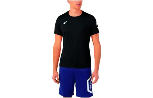 ASICS T Shirts Unisex Black Crew Neck Moderate Straight Fit