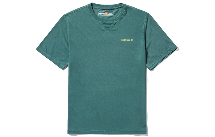 Timberland T Shirts Men's Turquoise Crew Neck Moderate Straight Fit