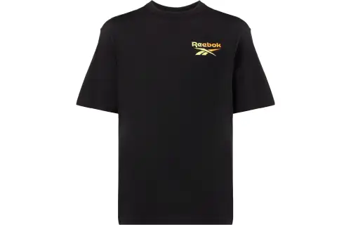 Reebok T Shirts Unisex Black Crew Neck Moderate Straight Fit