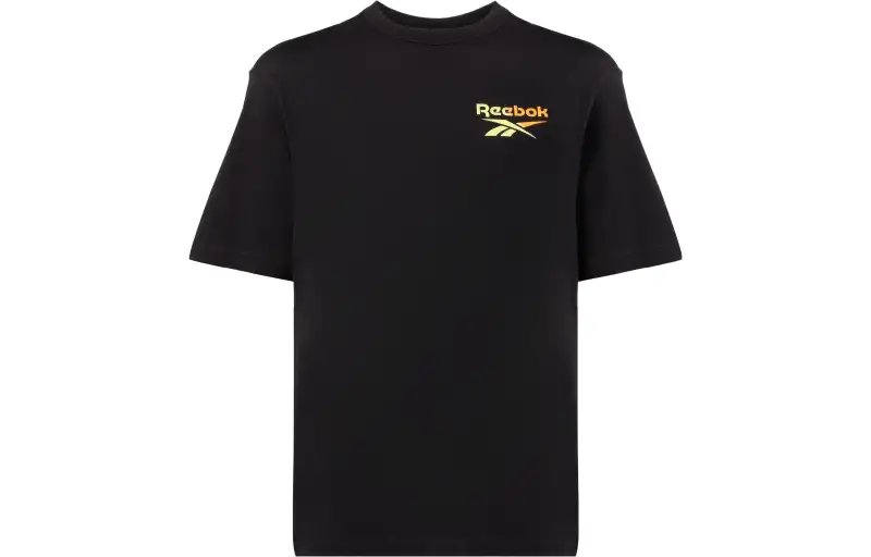 Reebok T Shirts Unisex Black Crew Neck Moderate Straight Fit