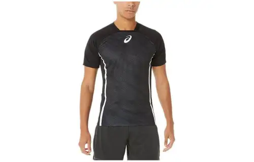 ASICS T Shirts Men's Black Crew Neck Moderate Other