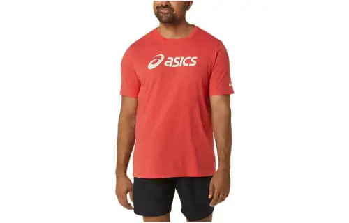 ASICS XG T Shirts Men's Red Crew Neck Moderate Straight Fit