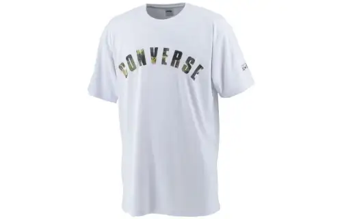Converse T Shirts Men's White Crew Neck Moderate Straight Fit