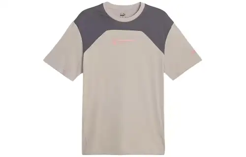 PUMA T Shirts Men's Gray Crew Neck Moderate Straight Fit