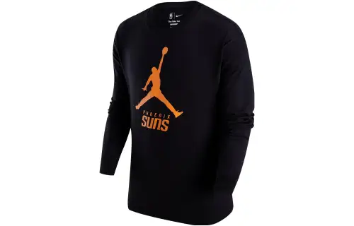 Jordan T Shirts Men's Black Crew Neck Moderate Straight Fit