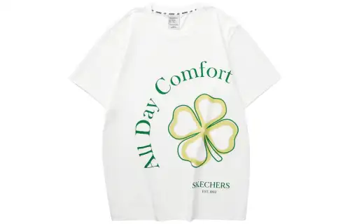 Skechers Colorful T Shirt Unisex Marshmallow White