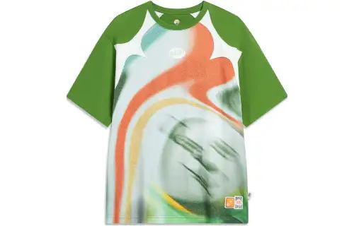 Li Ning Badfive T Shirt Unisex Oil Pine Green Ivory