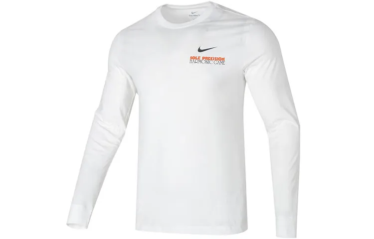 Nike T-Shirts Men's White Crew Neck Moderate Straight Fit