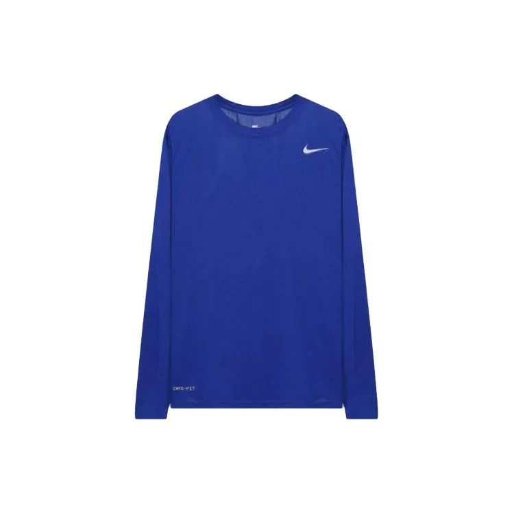 Nike T-Shirts Men's Blue Crew Neck Moderate Straight Fit