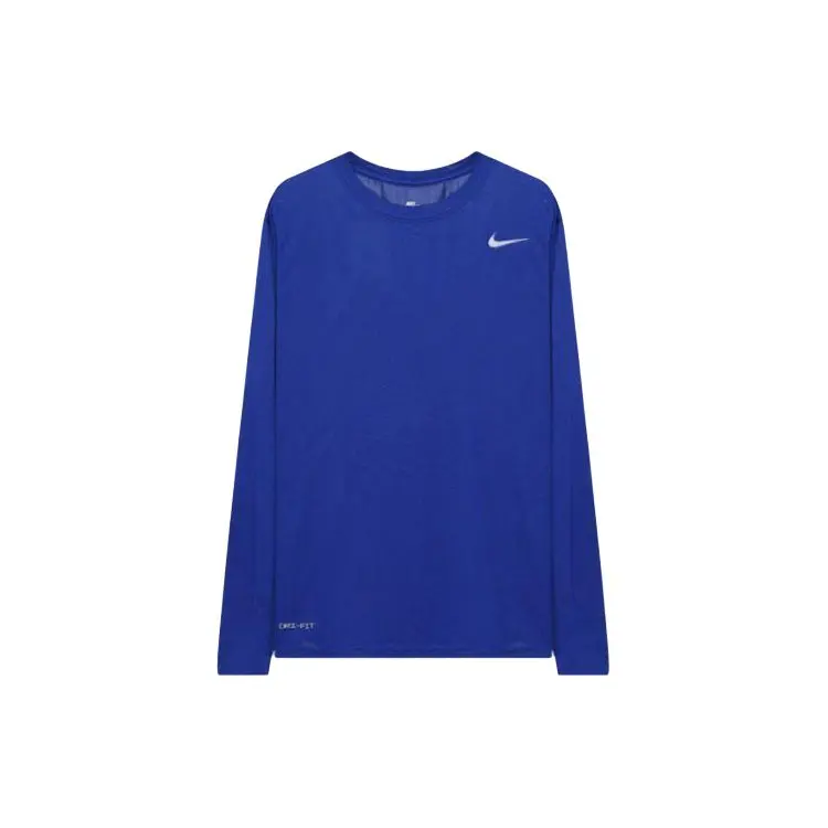 Nike T Shirts Men's Blue Crew Neck Moderate Straight Fit