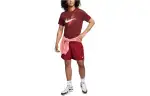 Nike T Shirts Men's Red Crew Neck Moderate Straight Fit