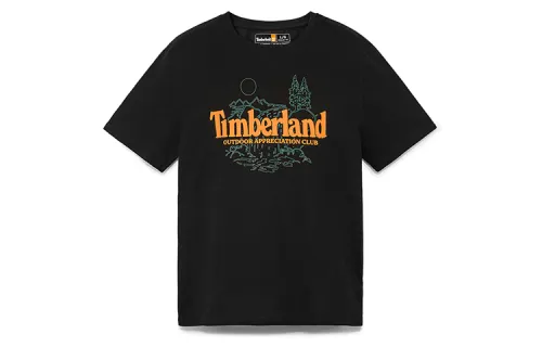 Timberland T Shirts Men's Black Crew Neck Moderate Straight Fit