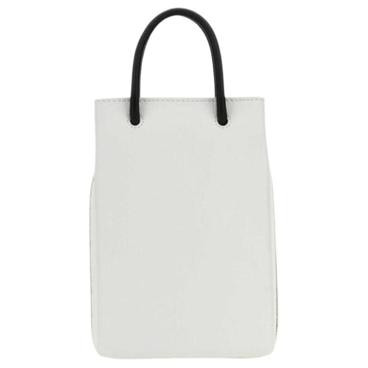 Женская сумка-тот Balenciaga Logo (белая) — фото 3