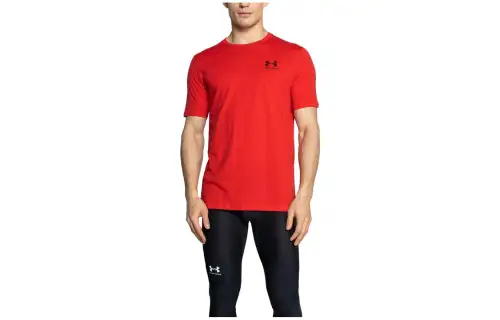 Under Armour T Shirts Men's Red Crew Neck Moderate Straight Fit