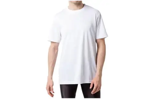 ASICS T Shirts Men's White Crew Neck Moderate Straight Fit