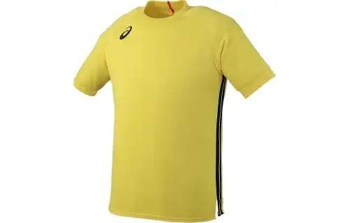 ASICS T Shirts Men's Yellow Crew Neck Moderate Other