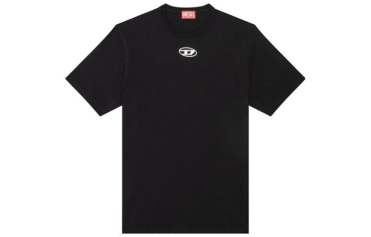 DIESEL FW23 Логотип Печать круглый воротник короткий рукав Футболка мужской стиль черный