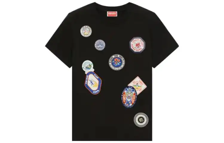 KENZO T Shirts Men's Black Crew Neck Moderate Straight Fit