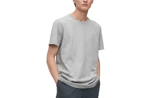 UNIQLO T Shirts Unisex Gray Crew Neck Moderate Straight Fit