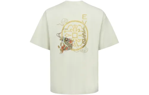 EVISU T Shirts Unisex Crew Neck Moderate Straight Fit