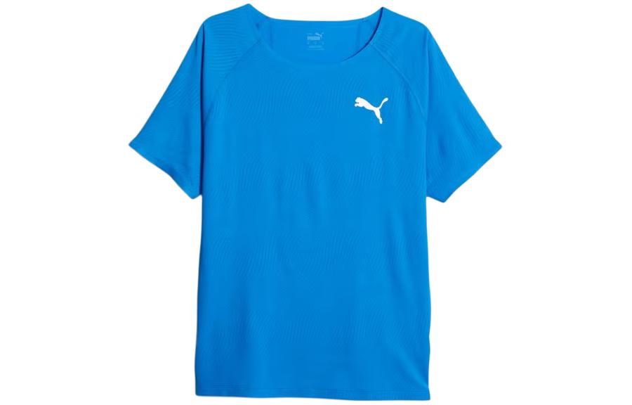 PUMA BETTER SPORTSWEAR T Shirts Men's Blue Crew Neck Moderate Straight Fit