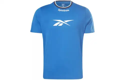 Reebok T Shirts Men's Blue Crew Neck Moderate Straight Fit