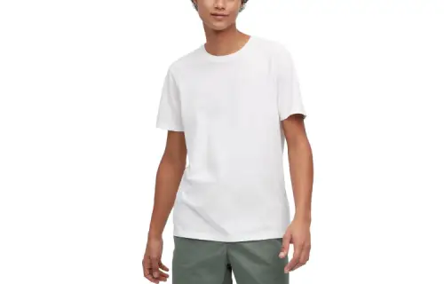 UNIQLO T Shirts Unisex White Crew Neck Moderate Straight Fit