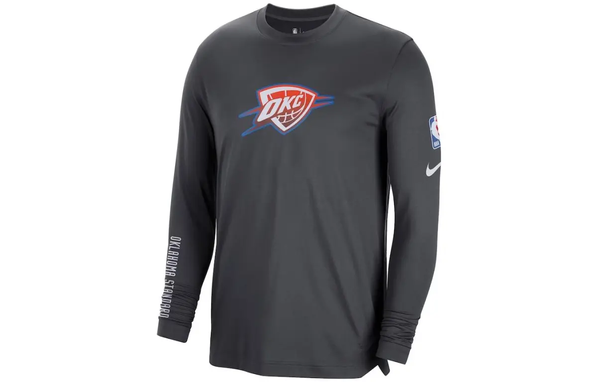 Nike T-Shirts Men's Gray Crew Neck Moderate Straight Fit