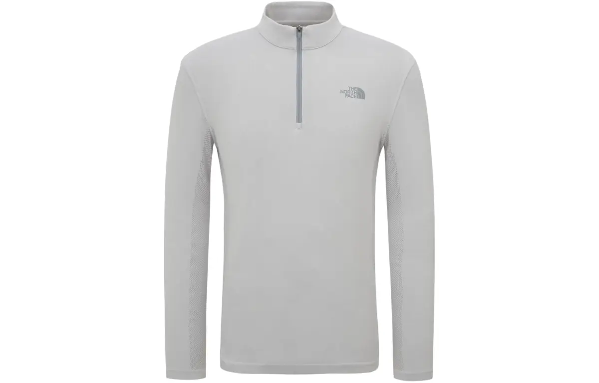 THE NORTH FACE Seamfree L/S Zip Tee T Shirt Men's Gray