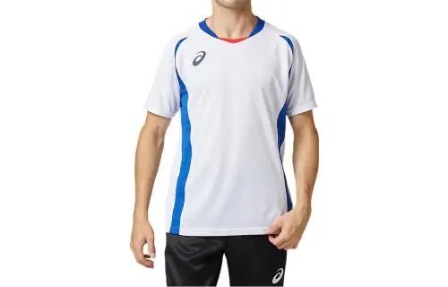 ASICS T Shirts Men's White Crew Neck Moderate Straight Fit