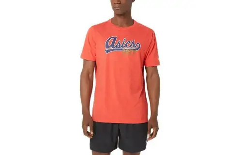 Asics Unisex 77 Baseball Tee T Shirt Men's Orange