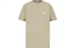 DIOR T Shirts Men's Beige Crew Neck Moderate Straight Fit
