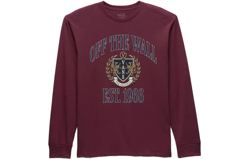 Vans T Shirts Men's Red Crew Neck Moderate Straight Fit