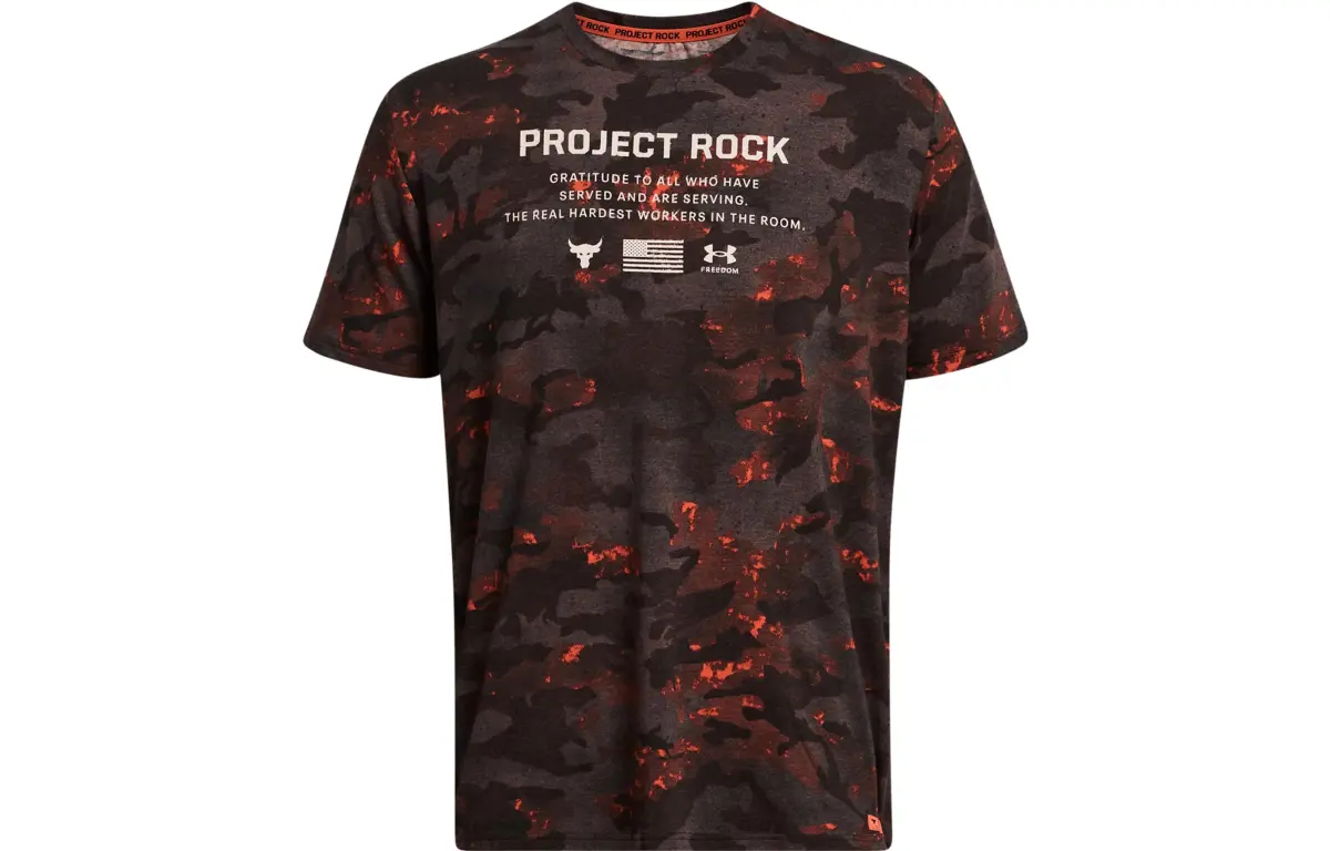 Under Armour Project Rock Veterans Day T Shirt Men's Black