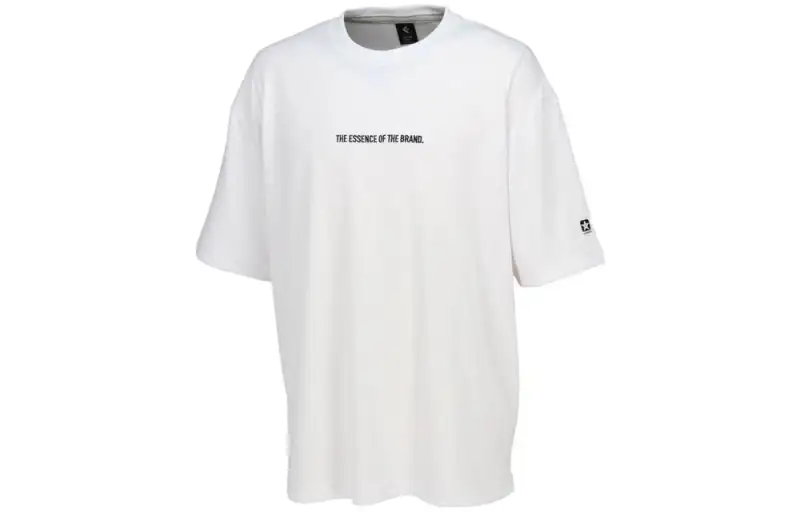 Converse T Shirts Men's White Crew Neck Moderate Straight Fit