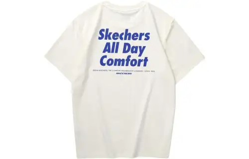 Skechers Funny Monster T Shirts Unisex Marshmallow White/0074 Crew Neck Moderate Straight Fit
