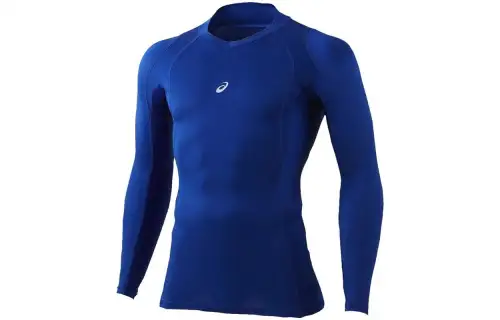 ASICS T Shirts Men's Blue Crew Neck Moderate Straight Fit
