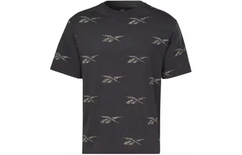 Reebok T Shirts Men's Black Crew Neck Moderate Straight Fit