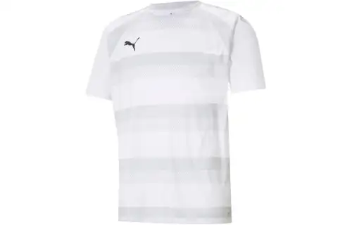 PUMA TEAMVISION T Shirts Men's White Crew Neck Moderate Straight Fit