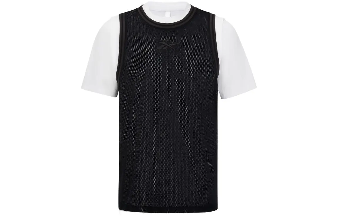 Reebok HOOP 2 In 1 VEST U T Shirt Unisex Black