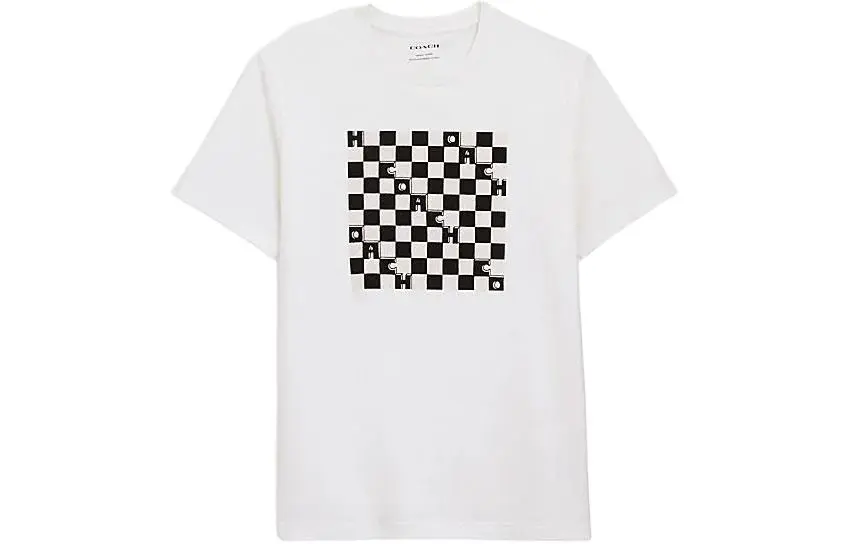 COACH T-Shirts Men's White Crew Neck Moderate