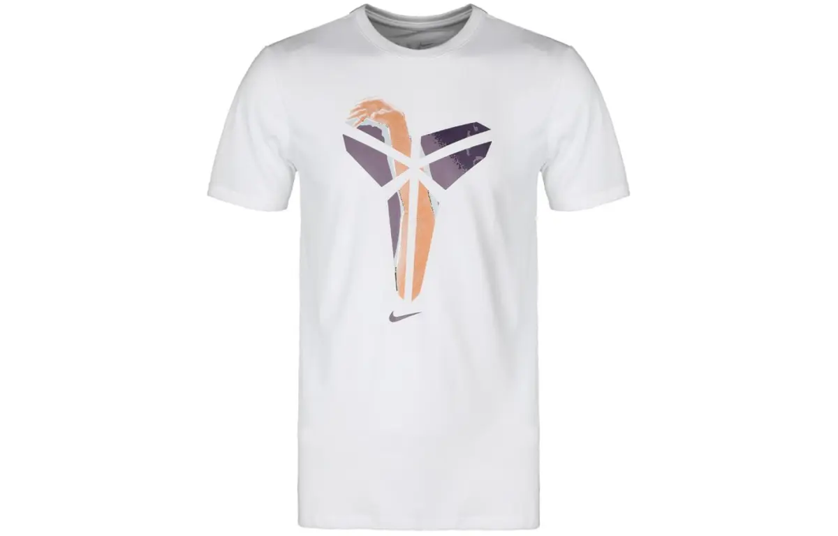 Nike T-Shirts Men's White Crew Neck Moderate Straight Fit