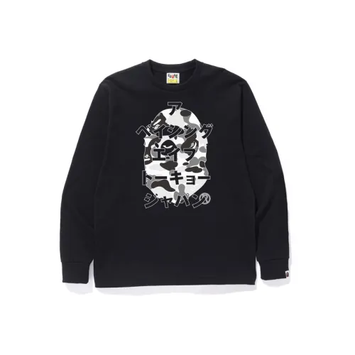 Bape Abc Camo Japanese Letters Long Sleeve Tee