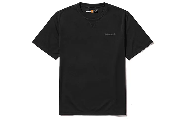 Timberland T-Shirts Men's Black Crew Neck Moderate Straight Fit