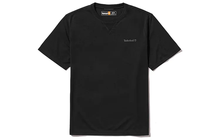 Timberland T Shirts Men's Black Crew Neck Moderate Straight Fit