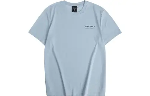 Skechers T Shirts Men's Ashley Blue Crew Neck Moderate Straight Fit