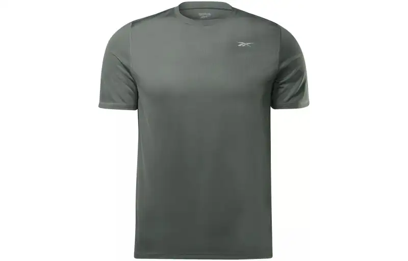 Reebok T Shirts Men's Green Crew Neck Moderate Straight Fit