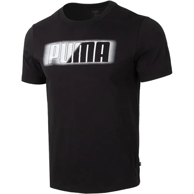 PUMA T-Shirts Men's Black Crew Neck Moderate