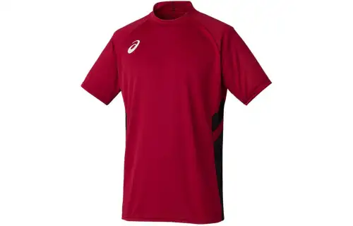 ASICS Contest T Shirts Men's Burgundy Crew Neck Moderate Straight Fit