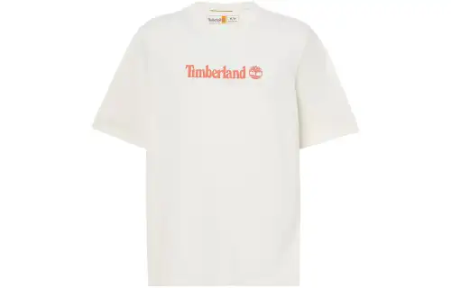Timberland T Shirts Men's White Crew Neck Moderate Straight Fit